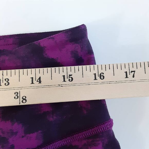 Lululemon Wunder Under Crop II Leggings Black Magenta Marble Womens 10 Low Rise - Picture 8 of 11